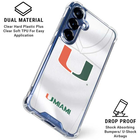 University of Miami White Jersey Galaxy S25 Clear Case